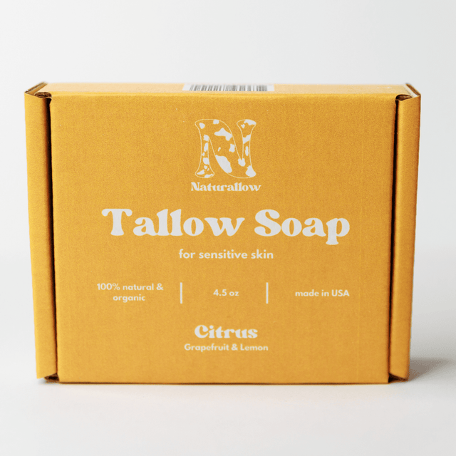 Naturallow Citrus Tallow Soap against a white background