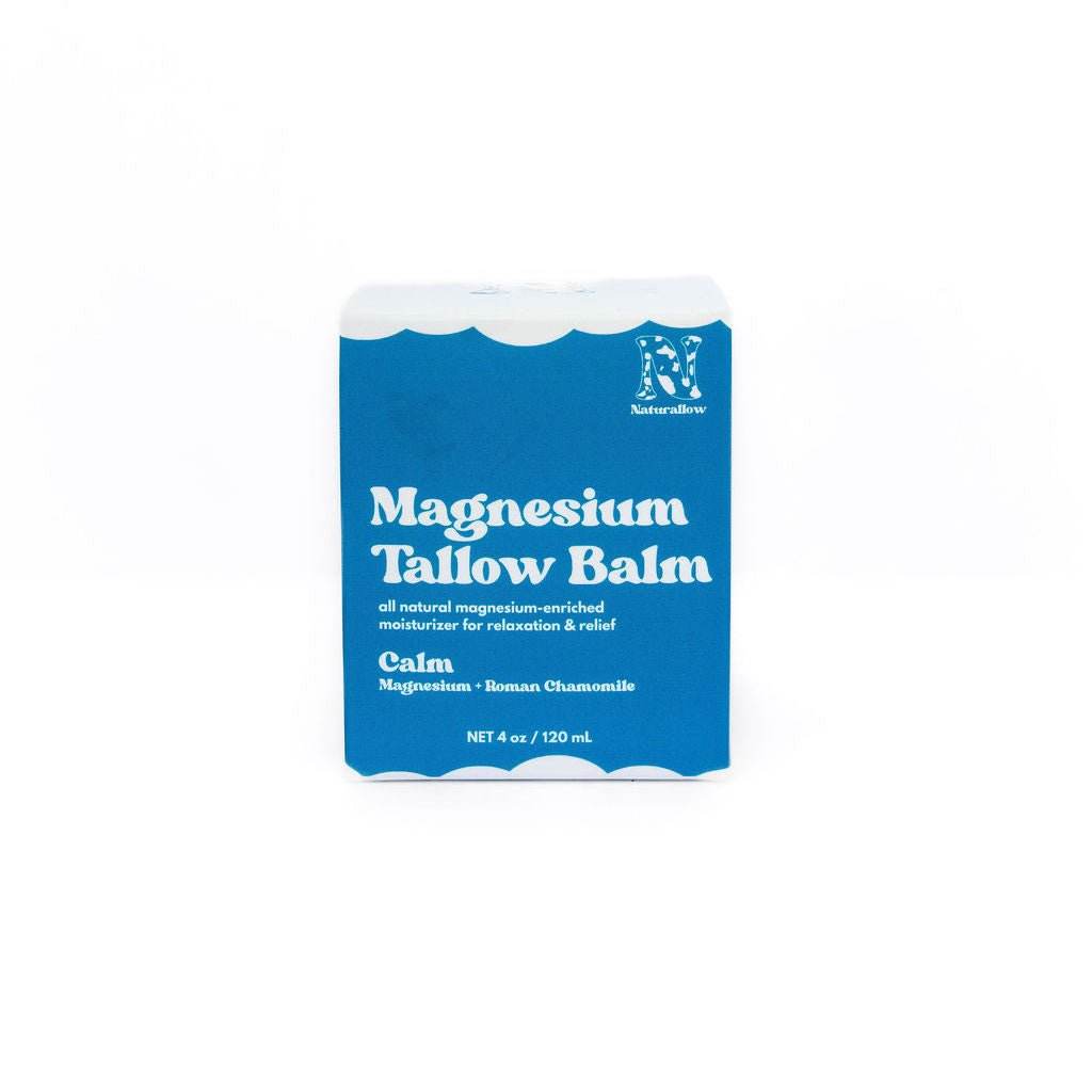 Naturallow's Tallow Magnesium Balm box on a white background