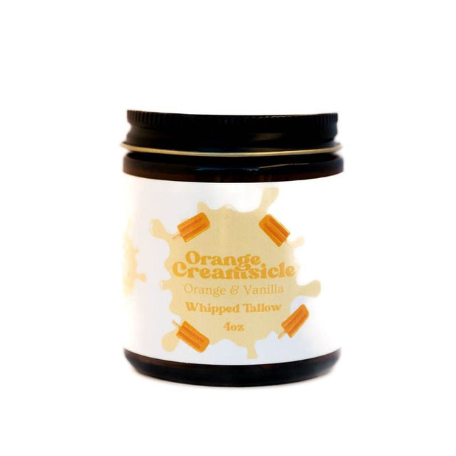 Naturallow's Orange Creamsicle Whipped Tallow Moisturizer jar on a white background