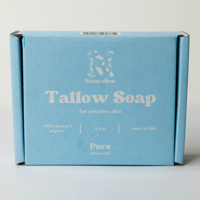 Naturallow Pure Unscented Tallow Soap against a white background