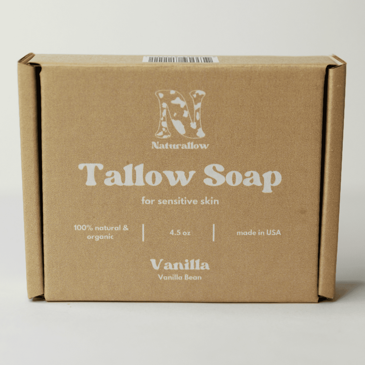 Naturallow Vanilla Tallow Soap against a white background